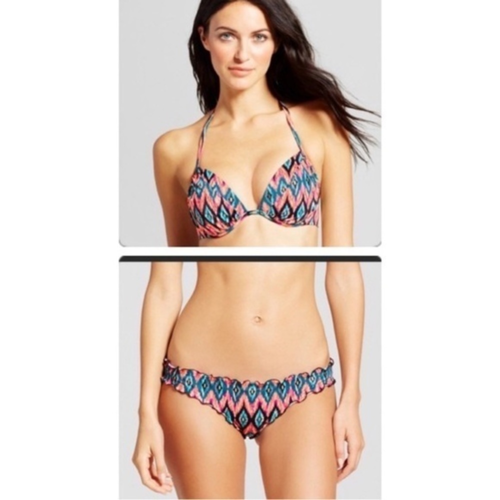 VICTORIA SECRET Shade and Shore Tribal Colorful Pattern Bikini Set Medium & 34D
